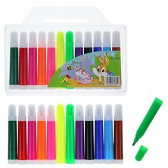 Фломастеры, 12 цветов, Jambo, толстые, вентилируемый колпачок Calligrata