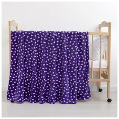 Плед «Сердечки» цвет фиолетовый 160×200 см, пл. 230 г/м², 100% п/э Крошка Я