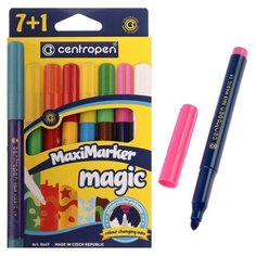 Фломастеры 8 цветов, Centropen 8649/08 Magic, меняют цвет, 7 цветов + 1 поглотитель, картонная упаковка