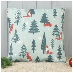 Подушка декоративная с фотопечатью «Зимний лес» 40х40 см Традиция