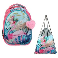 Рюкзак каркасный, Luris «Джой 2», 38 х 27 х 19 см, наполнение: мешок для обуви, «Фламинго