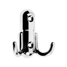 Крючок- вешалка TUNDRA, №8, двухрожковый, цвет хром 1 шт.