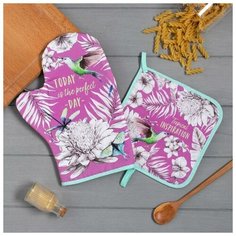 Набор кух. "Tropical" варежка- прихватка 20х28см, прихватка 19х19см,100% хл Этель