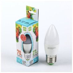 Лампа светодиодная ASD LED- СВЕЧА- standard, Е27, 7.5 Вт, 230 В, 4000 К, 675 Лм,