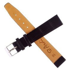 Ремешок для часов, мужской, 16 мм, черный, фактура крокодил микс Ardi