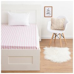 Простыня LoveLife «Клетка», розовый, 150*215 см, 100 % хлопок, сатин