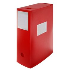 Папка- короб архивная А4 Calligrata, корешок 100 мм, пластик, вырубная застежка, красная, до 900 листов