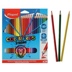 Карандаши 24 цвета Maped Color Peps Strong пластиковые, повышенной прочности, европодвес