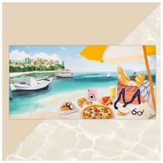 Полотенце "Пикник на море" 70х146 см, 100% хлопок 160гр/м2 Этель