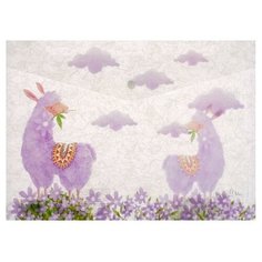 Папка- конверт на кнопке А4, 180 мкм "Лавандовые ламы", пластик, микс Bruno Visconti