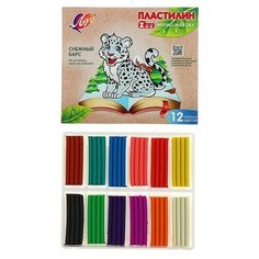 Пластилин 12 цветов 180 г ZOO Луч