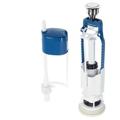 Арматура для смывных бачков "уклад" - 2, с нижней подводкой 1/2", однокнопочная, хром