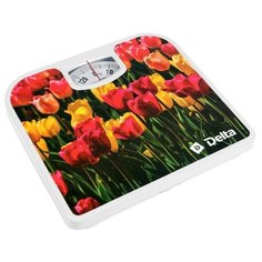 Весы напольные DELTA D-9407, механические, до 130 кг, картинка "Тюльпаны