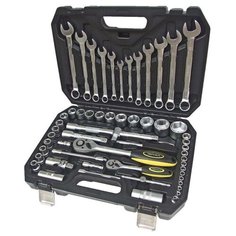 Набор инструментов "эврика" ER-8006, 1/4", 1/2" DR 6- гранный, 61 предмет, пластиковый кейс