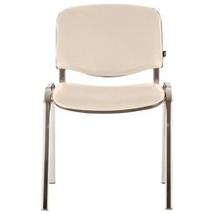 Стул OLSS стул изо кож.зам бежевый рама хромированая