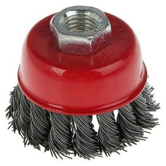 Щетка металлическая для УШМ LOM, крученая проволока, "чашка", М14, 65 мм