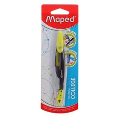 Циркуль из цинкового сплава Metal Open эргономичный, с защитой иглы, в блистере, зеленый Maped