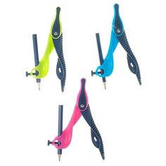 Циркуль пластиковый Maped Kidz, с универсальным держателем, карандаш в комплекте, с безопасной иглой, микс