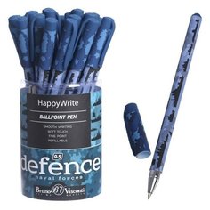 Ручка шариковая HappyWrite "Военный паттерн. Корабли", 0,5 мм, синие чернила Bruno Visconti