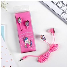 Наушники проводные в коробке, «Единорог», вакуумные, розовые Like Me