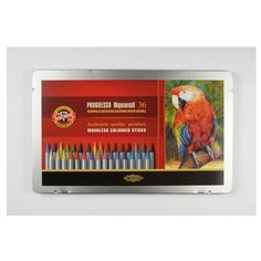 Карандаши цветные акварельные Koh-I-Noor Progresso Aquarell 8785 8785036001PL круглые 36цв. цветной корпус многоцветныецельнографитные 36шт