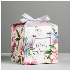 Коробка складная «Цветочная», 12 × 12 × 12 см Дарите счастье