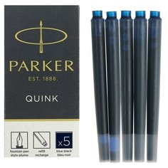 Набор картриджей для перьевой ручки Parker Cartridge Quink Z11, 5 штук, тёмно- синие чернила (1950385)