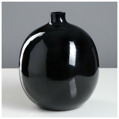 Ваза керамика настольная "Сиени", черная, 25 см