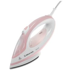 Утюг- отпариватель BRAYER 4080BR, 1950 Вт, керамическая подошва, 25 г/мин, 250 мл, бело- роз.
