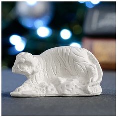 Хорошие сувениры Фигурка под раскраску "Тигр рычит" 5х10см, белая