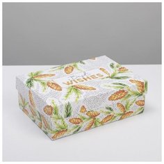 Дарите Счастье Коробка складная «Шишки», 21 ? 15 ? 7 см