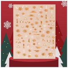 Queen fair Наклейки для ногтей «Golden Snowflake», цвет белый/золотистый