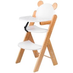 Растущий стул Amarobaby ECO, BEAR, белый, деревянный, массив бука/клееный шпон
