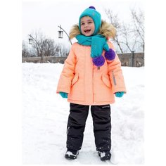 Комплект для девочки Nikastyle 7з4421 зимний (персиковый неон, размер 104)