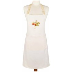 Фартук земляничка , бежевый, вышивка Santalino (850-604-61)