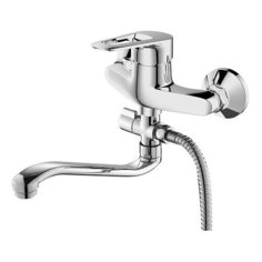 Смеситель для ванны DEVIDA, с поворотным изливом и наружным поворотным дивертором DVL0322-02