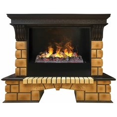 Электрокамин RealFlame Stone Brick 26 AO с Cassette 630 3D + вставка