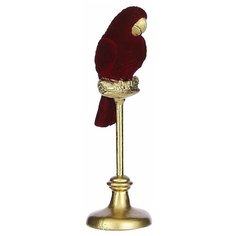 Статуэтка благородный попугай, полистоун, бордовый, 7х20 см, Edelman 1084509