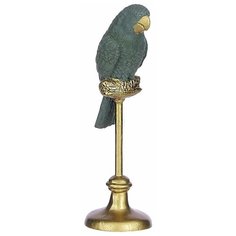 Статуэтка благородный попугай, полистоун, голубой, 7х20 см, Edelman 1084511