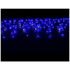 Светодиодная гирлянда бахрома ICICLE RUBI, 100 синих LED- огней, 2х0.5+1.5 м, коннектор, белый каучук, уличная, SNOWHOUSE