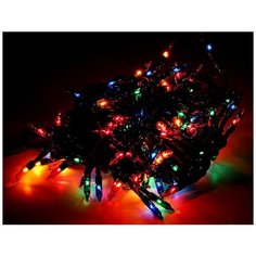 Электрическая гирлянда 100 разноцветных миниламп, 5 режимов мигания, 6 м, зеленый провод, SNOWHOUSE ES00100/5F