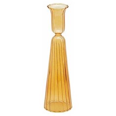 Подсвечник реджиния, стекло, прозрачная охра, 22 см, EDG 104935-25