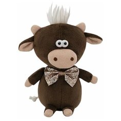 Мягкая игрушка Бычок Гаврюша в бабочке, коричневый, 12 см, ORANGE TOYS 2119/12-коричневый