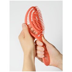 Von- U / Длинная массажная расческа для укладки и распутывания волос Spin Brush Red