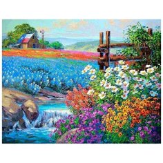Алмазная мозаика Цветочное поле (На подрамнике), ТМ Цветной 40x50 см.