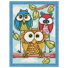 Алмазная мозаика Декоративные Совушки (На подрамнике), ТМ Цветной 30x40 см.