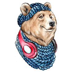 Алмазная мозаика Мишка (На подрамнике), ТМ Цветной 20x30 см.