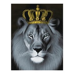 Алмазная мозаика Лев с золотой короной, ТМ Цветной 40x50 см.