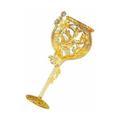 Ёлочное украшение кружевной бокал, акрил, прозрачно-золотой, 13 см, Forest Market 191050