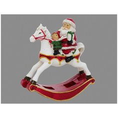 Новогодняя фигурка путешествие санты С мальчуганом, полистоун, 13 см, Boltze 2002437-мальчик